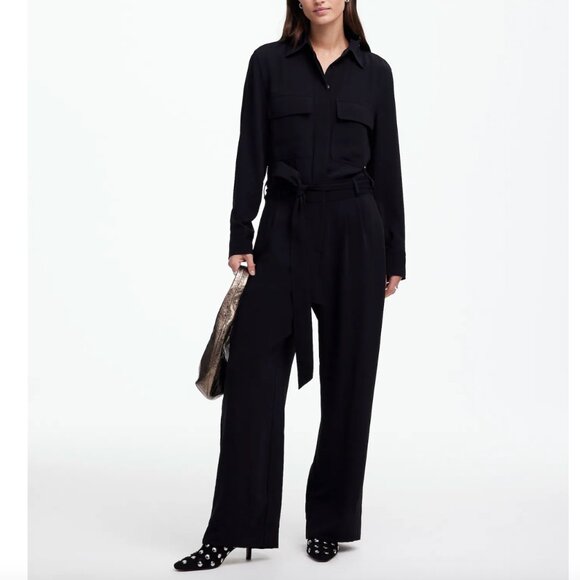 NWT! MADEWELL Tie Waist Straight Leg Jumpsuit Size 6 - Picture 1 of 7